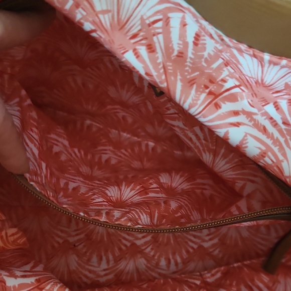 Stella & Dot Large Flamingo Tote Bag w Pouch Twofer - Picture 8 of 10